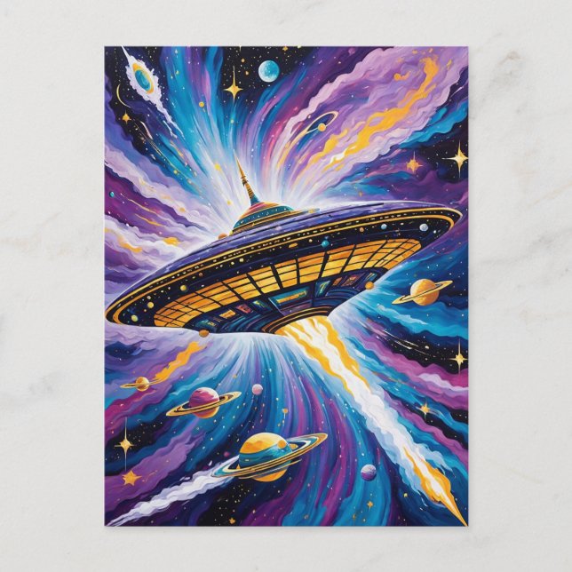 Cosmic Voyage Holiday Postcard (Front)