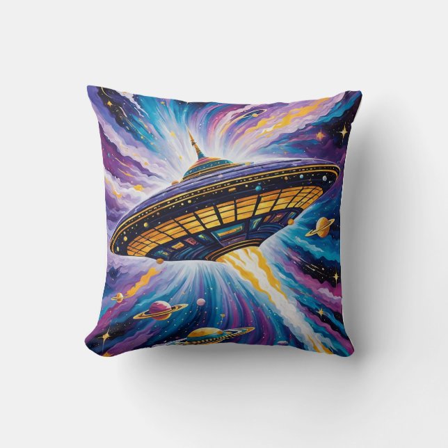Cosmic Voyage Throw Pillow (Front)
