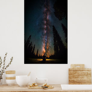 Cosmic Wall Art Planets Rockets Astronauts Poster