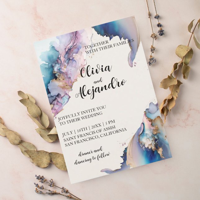 Cosmic Watercolor Wedding  Invitation (Creator Uploaded)