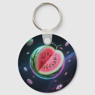 Cosmic Watermelon Slice Keychain