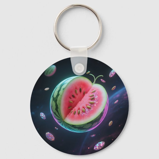 Cosmic Watermelon Slice Keychain (Front)