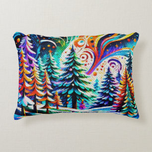 Cosmic Winter Forest Accent Pillow