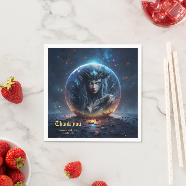 Cosmic Witch – Born from the Star Sphere.  Napkin (Insitu)