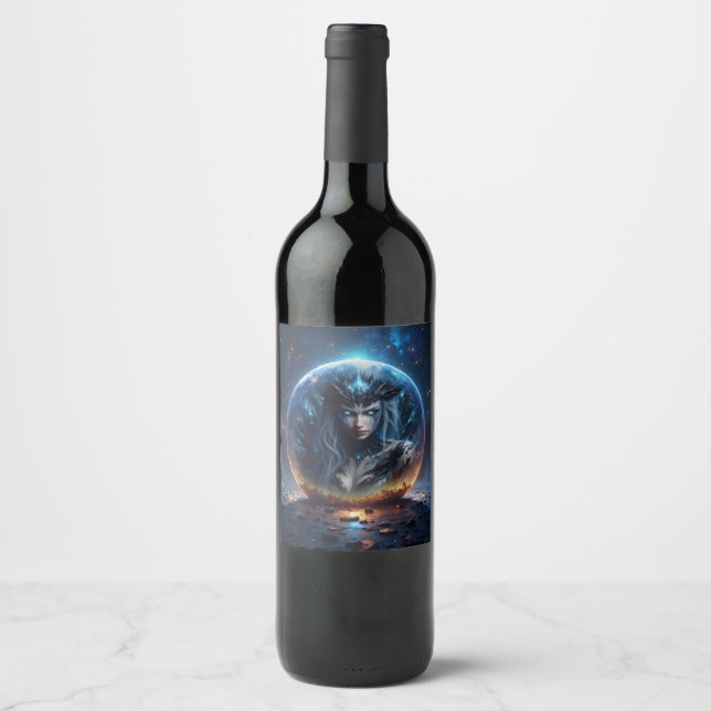 Cosmic Witch – Born from the Star Sphere. Wine Label (Front)