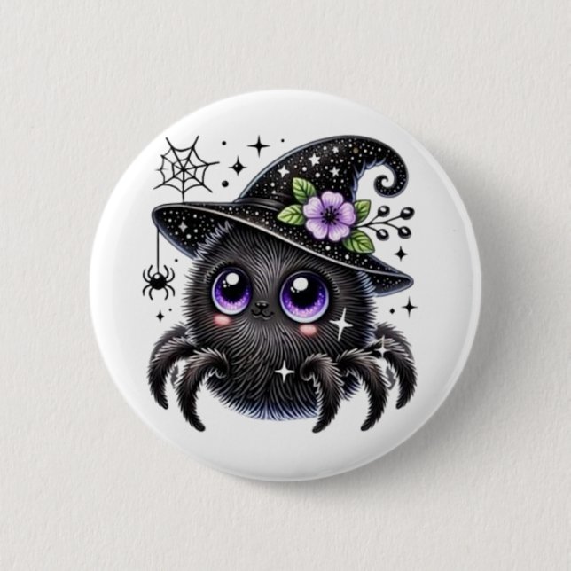 Cosmic Witch Spider 2 Inch Round Button (Front)