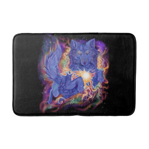 cosmic Wolf Bath Mat