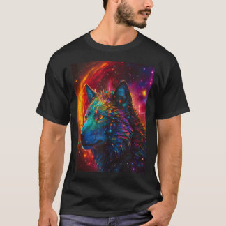 Cosmic Wolf, Galaxy Spirit Animal Fantasy Space T-Shirt
