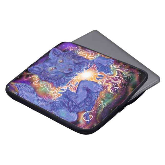 Cosmic Wolf Laptop Sleeve (Front Top)