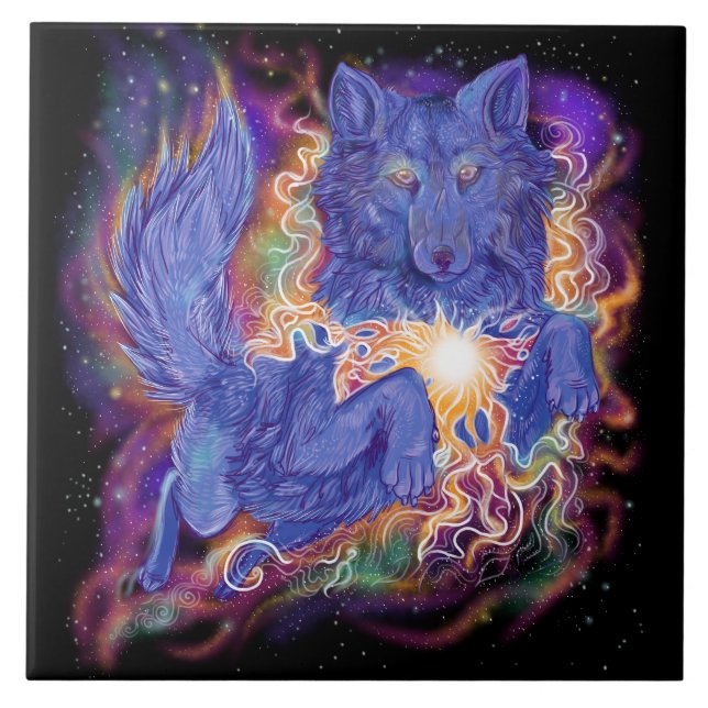 Cosmic Wolf Tile (Front)