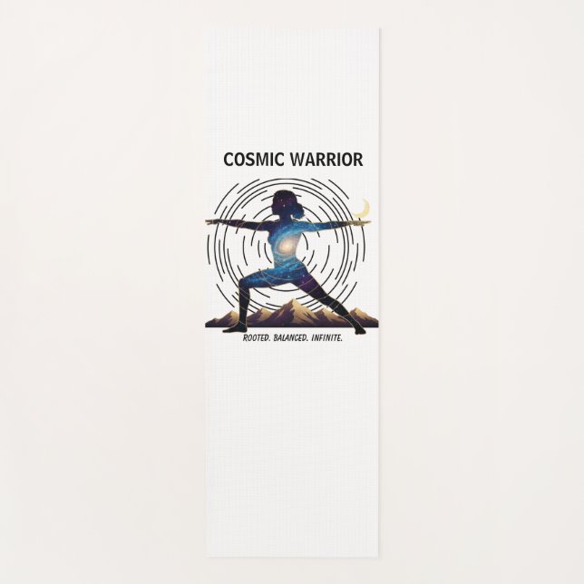 Cosmic Yoga Warrior | Galaxy Body Pose Yoga Mat (Front)