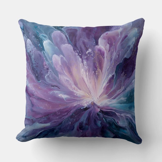 CosmicFlower Throw Pillow (Front)
