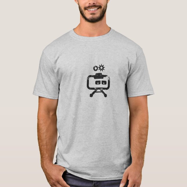 Cosmicity Logobot Grey Distressed T-Shirt (Front)