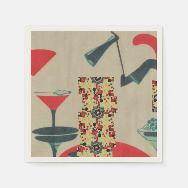 Cosmo Cocktail Shaker and Martini Glass (JPN) Napkin (Front)