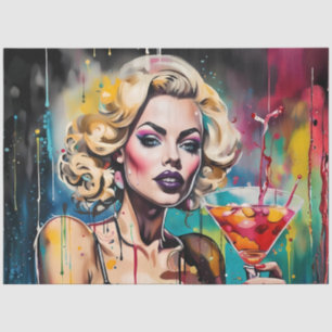 Cosmo Cocktail Woman Decoupage Paper – Glam