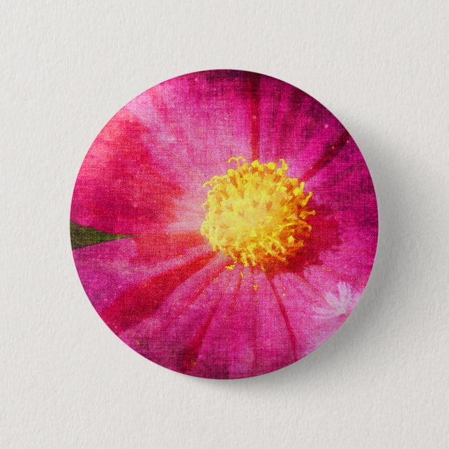 Cosmo Flower 2 Inch Round Button (Front)