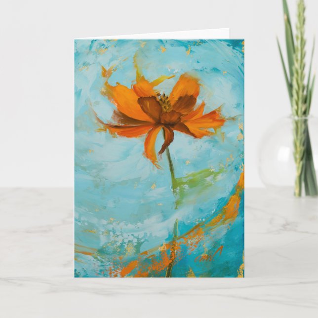 Cosmo Flower Blank Greeting and Notecard (Front)