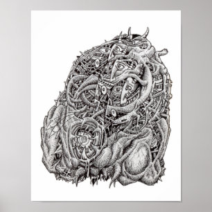 Cosmographic head, by Brian Benson, poster