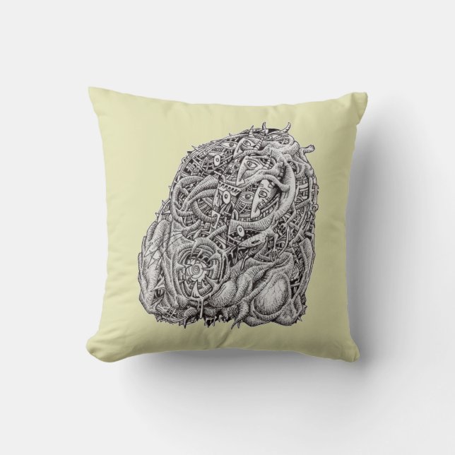 Cosmographic head, by Brian Benson  Throw Pillow (Front)