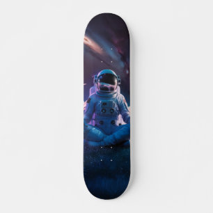 Cosmonaut Sitting on a Planet Skateboard