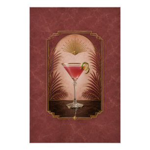Cosmopolitan Art Deco Poster Bar Art