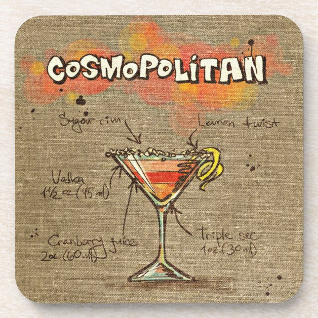 Cosmopolitan Cocktail Drink Coaster (Front)