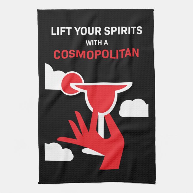 Cosmopolitan Cocktail Drink Kitchen Towel (Vertical)