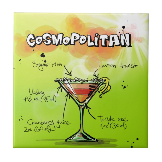 Cosmopolitan Cocktail Tile (Front)