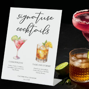 Cosmopolitan Dark Stormy Signature Cocktails Menu Pedestal Sign
