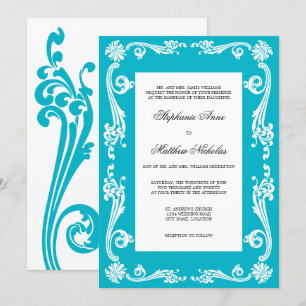 Cosmopolitan Flourish Swirls Wedding Invitation