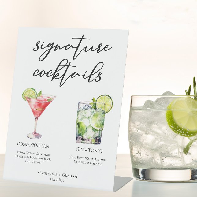 Cosmopolitan Gin & Tonic Signature Cocktails Menu Pedestal Sign (Creator Uploaded)