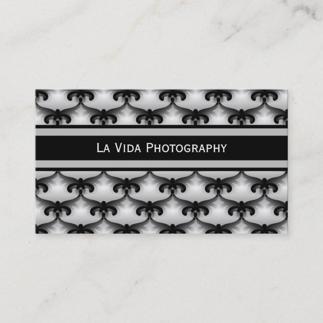Cosmopolitan Glam Business Card, Silver Business Card (Front)