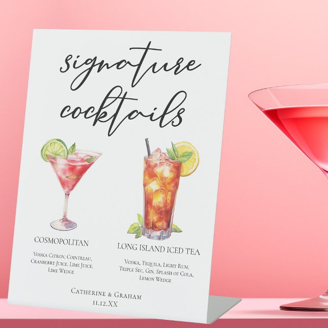 Cosmopolitan Long Island Signature Cocktails Menu Pedestal Sign (Creator Uploaded)