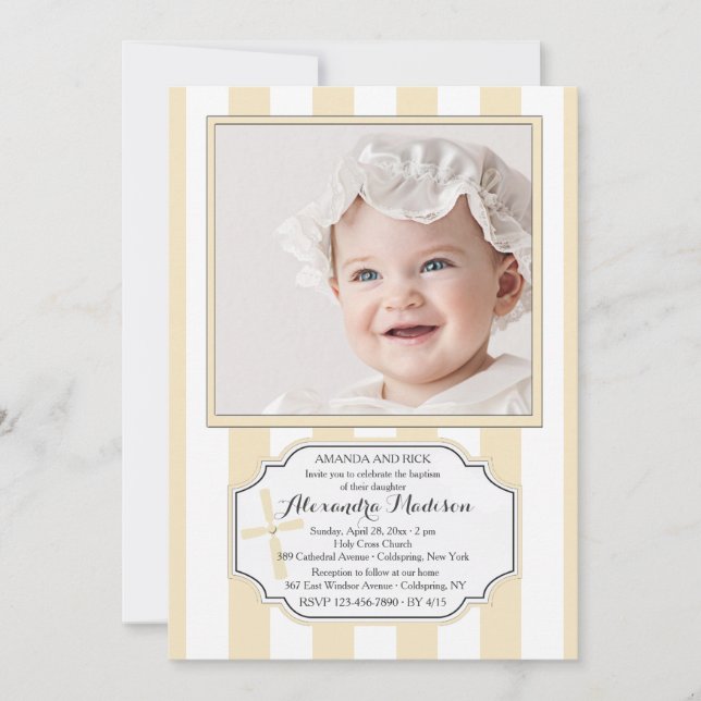 Cosmopolitan Religious Photo Invitation (Front)