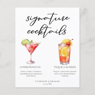 Cosmopolitan Tequila Sunrise Cocktails Menu