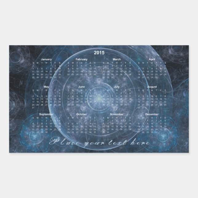 Cosmos Background 001 - Calendar 2015 Sticker (Front)