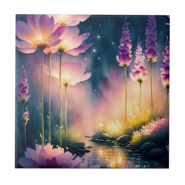 Cosmos blossoms Art Work Tile (Front)