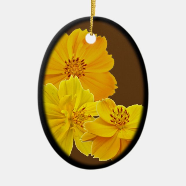 Cosmos (Cosmos sulphureus) Flowers Ornament (Front)