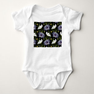 Cosmos Daisy Floral Seamless Collage Baby Bodysuit