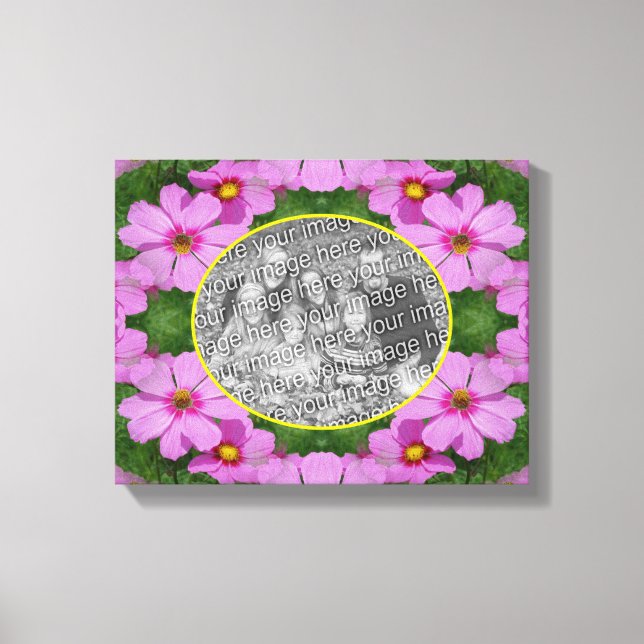 Cosmos Daisy Flowers Create Your Own Photo Canvas Print (Front)