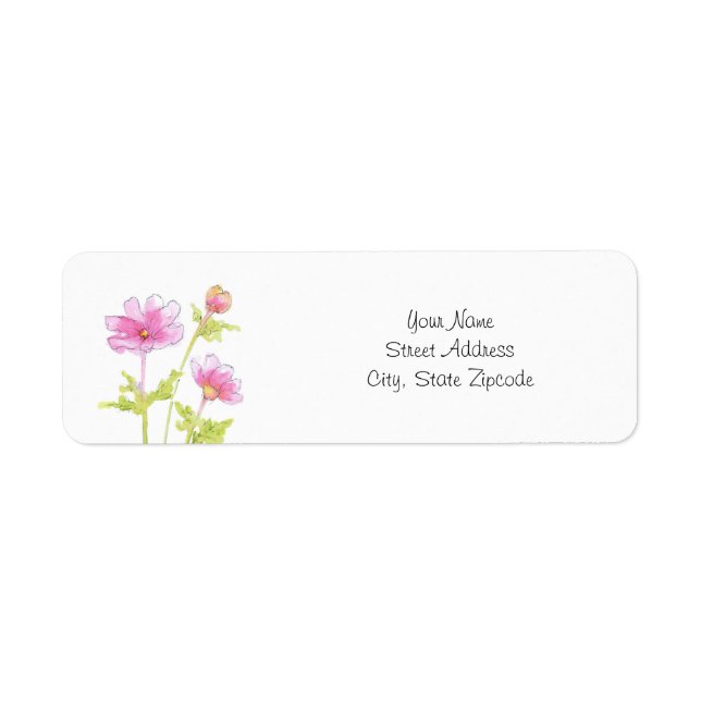 Cosmos d'aquarelle rose (Devant)