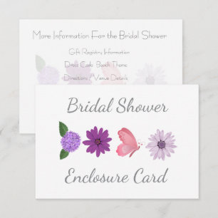 Cosmos Floral Bridal Shower Flower Suite Set Enclosure Card