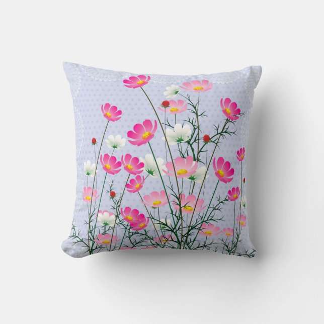 Cosmos floral pillow (Front)