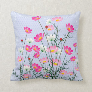 Cosmos floral pillow