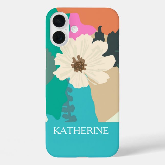 Cosmos Flower Abstract Colour Blocks Modern Custom Case-Mate iPhone Case (Back)