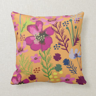 Cosmos / Flower / African Floral / Shweshwe Throw Pillow