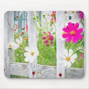 Cosmos Flower Garden Mouse Pad
