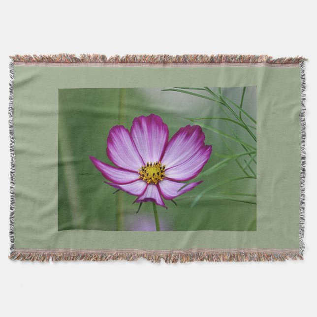 Cosmos flower throw blanket (Front)