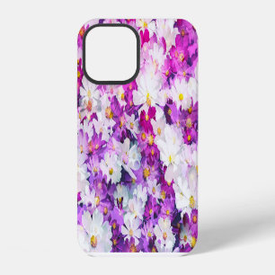 Cosmos flowers: floral pink purple background iPhone 12 case