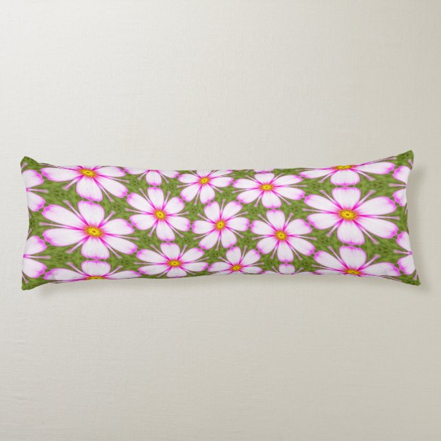 Cosmos Flowers Pattern Body Pillow (Back)